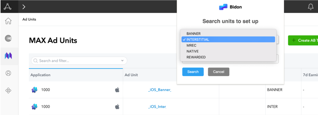 Select an ad type