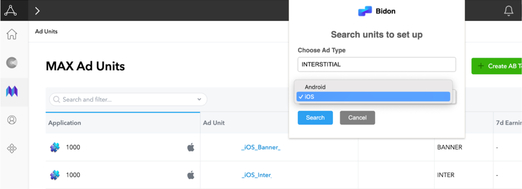 Select a platform