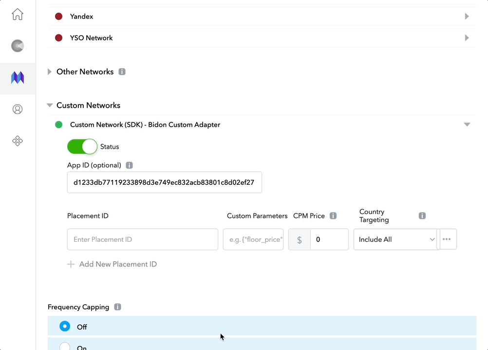Add placements to Bidon Custom Network